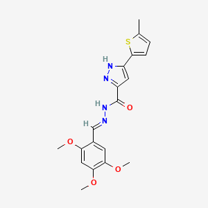 molecular formula C19H20N4O4S B11658731 3-(5-methylthiophen-2-yl)-N'-[(E)-(2,4,5-trimethoxyphenyl)methylidene]-1H-pyrazole-5-carbohydrazide 