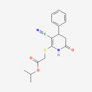 molecular formula C17H18N2O3S B11658782 Propan-2-yl [(3-cyano-6-oxo-4-phenyl-1,4,5,6-tetrahydropyridin-2-yl)sulfanyl]acetate 