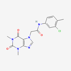 molecular formula C16H16ClN5O3 B11658837 N-(3-chloro-4-methylphenyl)-2-(1,3-dimethyl-2,6-dioxopurin-7-yl)acetamide 