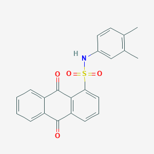 molecular formula C22H17NO4S B11658894 N-(3,4-Dimethylphenyl)-9,10-dioxo-9,10-dihydroanthracene-1-sulfonamide CAS No. 6136-07-8