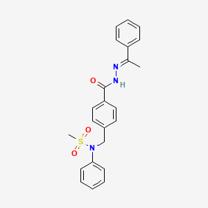 molecular formula C23H23N3O3S B11658947 N-phenyl-N-(4-{[(2E)-2-(1-phenylethylidene)hydrazinyl]carbonyl}benzyl)methanesulfonamide 