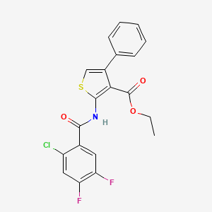 molecular formula C20H14ClF2NO3S B11658961 Thiophene-3-carboxylic acid, 2-(2-chloro-4,5-difluorobenzoylamino)-4-phenyl-, ethyl ester 