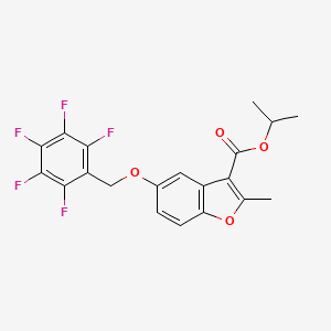 molecular formula C20H15F5O4 B11658962 Propan-2-yl 2-methyl-5-[(2,3,4,5,6-pentafluorophenyl)methoxy]-1-benzofuran-3-carboxylate 
