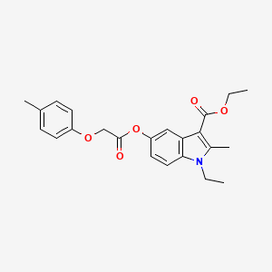 molecular formula C23H25NO5 B11658983 ethyl 1-ethyl-2-methyl-5-{[(4-methylphenoxy)acetyl]oxy}-1H-indole-3-carboxylate 