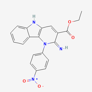 molecular formula C20H16N4O4 B11659023 ethyl 2-amino-1-(4-nitrophenyl)-1H-pyrido[3,2-b]indole-3-carboxylate 