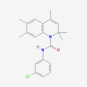 molecular formula C21H23ClN2O B11659071 N-(3-chlorophenyl)-2,2,4,6,7-pentamethylquinoline-1(2H)-carboxamide 