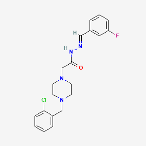 molecular formula C20H22ClFN4O B11659074 2-(4-(2-Chlorobenzyl)-1-piperazinyl)-N'-(3-fluorobenzylidene)acetohydrazide 
