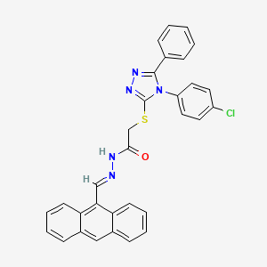 molecular formula C31H22ClN5OS B11659164 N'-[(E)-anthracen-9-ylmethylidene]-2-{[4-(4-chlorophenyl)-5-phenyl-4H-1,2,4-triazol-3-yl]sulfanyl}acetohydrazide 