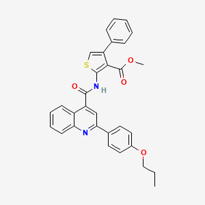 molecular formula C31H26N2O4S B11659167 Methyl 4-phenyl-2-({[2-(4-propoxyphenyl)quinolin-4-yl]carbonyl}amino)thiophene-3-carboxylate 