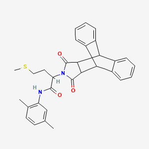 molecular formula C31H30N2O3S B11659173 N-(2,5-dimethylphenyl)-2-(16,18-dioxo-17-azapentacyclo[6.6.5.0~2,7~.0~9,14~.0~15,19~]nonadeca-2,4,6,9,11,13-hexaen-17-yl)-4-(methylsulfanyl)butanamide (non-preferred name) 