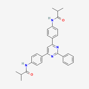 molecular formula C30H30N4O2 B11659227 N,N'-[(2-phenylpyrimidine-4,6-diyl)dibenzene-4,1-diyl]bis(2-methylpropanamide) 