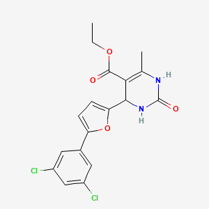 molecular formula C18H16Cl2N2O4 B11659246 Ethyl 4-[5-(3,5-dichlorophenyl)furan-2-yl]-6-methyl-2-oxo-1,2,3,4-tetrahydropyrimidine-5-carboxylate 