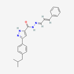 molecular formula C23H24N4O B11659266 3-[4-(2-methylpropyl)phenyl]-N'-[(1E,2E)-3-phenylprop-2-en-1-ylidene]-1H-pyrazole-5-carbohydrazide CAS No. 307975-69-5