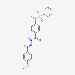 molecular formula C22H21N3O4S B11659313 N-(4-{[(2E)-2-(4-methoxybenzylidene)hydrazino]carbonyl}phenyl)-N-methylbenzenesulfonamide 