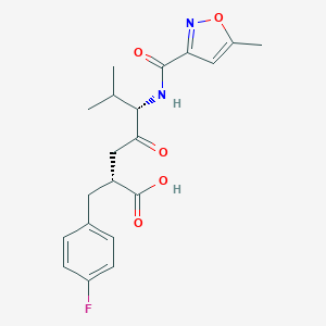 molecular formula C20H23FN2O5 B116594 (alphaR)-4-Fluoro-alpha-[(3S)-4-methyl-3-[[(5-methyl-3-isoxazolyl)carbonyl]amino]-2-oxopentyl]-benzenepropan CAS No. 328086-55-1