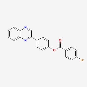 molecular formula C21H13BrN2O2 B11659875 4-(Quinoxalin-2-yl)phenyl 4-bromobenzoate 