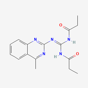 molecular formula C16H19N5O2 B11659931 N-[(Z)-[(4-methylquinazolin-2-yl)amino](propanoylamino)methylidene]propanamide 