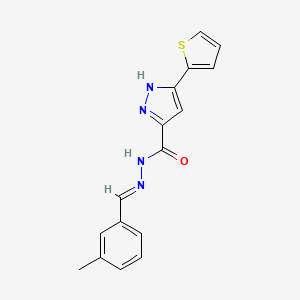 molecular formula C16H14N4OS B11659966 N'-(3-Methylbenzylidene)-3-(2-thienyl)-1H-pyrazole-5-carbohydrazide CAS No. 303104-00-9