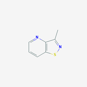 molecular formula C7H6N2S B116600 Isothiazolo[4,5-b]pyridine, 3-methyl-(9CI) CAS No. 147055-79-6