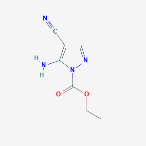 molecular formula C7H8N4O2 B11660053 5-Amino-4-cyano-1-ethoxycarbonylpyrazole CAS No. 220131-58-8
