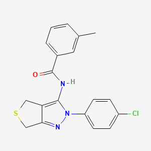 molecular formula C19H16ClN3OS B11660062 N-[2-(4-Chlorophenyl)-2H,4H,6H-thieno[3,4-C]pyrazol-3-YL]-3-methylbenzamide 