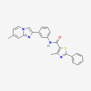 molecular formula C25H20N4OS B11660106 4-methyl-N-[3-(7-methylimidazo[1,2-a]pyridin-2-yl)phenyl]-2-phenyl-1,3-thiazole-5-carboxamide 