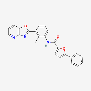 molecular formula C24H17N3O3 B11660107 N-[2-methyl-3-([1,3]oxazolo[4,5-b]pyridin-2-yl)phenyl]-5-phenylfuran-2-carboxamide 