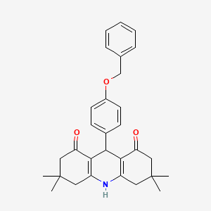 molecular formula C30H33NO3 B11660146 9-[4-(benzyloxy)phenyl]-3,3,6,6-tetramethyl-3,4,6,7,9,10-hexahydro-1,8(2H,5H)-acridinedione 