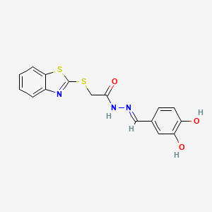 molecular formula C16H13N3O3S2 B11660160 2-(1,3-Benzothiazol-2-ylthio)-N'-(3,4-dihydroxybenzylidene)acetohydrazide CAS No. 303105-74-0