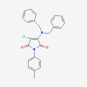 molecular formula C25H21ClN2O2 B11660167 3-chloro-4-(dibenzylamino)-1-(4-methylphenyl)-1H-pyrrole-2,5-dione 
