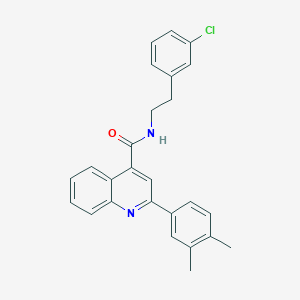 molecular formula C26H23ClN2O B11660180 N-[2-(3-chlorophenyl)ethyl]-2-(3,4-dimethylphenyl)quinoline-4-carboxamide 