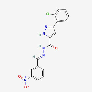 molecular formula C17H12ClN5O3 B11660231 3-(2-chlorophenyl)-N'-[(E)-(3-nitrophenyl)methylidene]-1H-pyrazole-5-carbohydrazide 