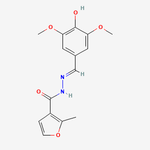 molecular formula C15H16N2O5 B11660250 N'-[(E)-(4-hydroxy-3,5-dimethoxyphenyl)methylidene]-2-methylfuran-3-carbohydrazide 
