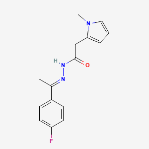 molecular formula C15H16FN3O B11660288 N'-[(1E)-1-(4-fluorophenyl)ethylidene]-2-(1-methyl-1H-pyrrol-2-yl)acetohydrazide 
