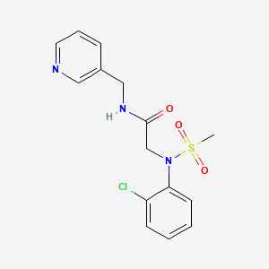 molecular formula C15H16ClN3O3S B11660332 2-[N-(2-Chlorophenyl)methanesulfonamido]-N-[(pyridin-3-YL)methyl]acetamide 