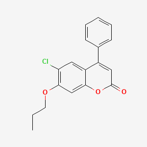 molecular formula C18H15ClO3 B11660336 6-chloro-4-phenyl-7-propoxy-2H-chromen-2-one 