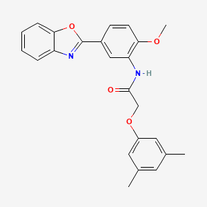 molecular formula C24H22N2O4 B11660430 N-[5-(1,3-benzoxazol-2-yl)-2-methoxyphenyl]-2-(3,5-dimethylphenoxy)acetamide 