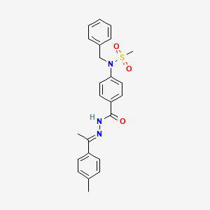 molecular formula C24H25N3O3S B11660473 N-benzyl-N-[4-({(2E)-2-[1-(4-methylphenyl)ethylidene]hydrazinyl}carbonyl)phenyl]methanesulfonamide 