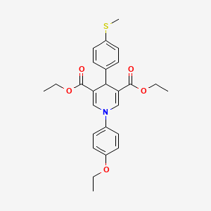 molecular formula C26H29NO5S B11660507 Diethyl 1-(4-ethoxyphenyl)-4-[4-(methylsulfanyl)phenyl]-1,4-dihydropyridine-3,5-dicarboxylate 