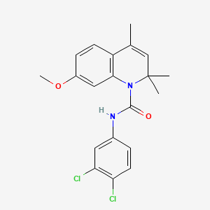 molecular formula C20H20Cl2N2O2 B11660513 N-(3,4-dichlorophenyl)-7-methoxy-2,2,4-trimethylquinoline-1(2H)-carboxamide 