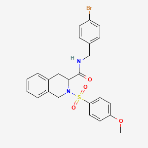 molecular formula C24H23BrN2O4S B11660519 N-(4-bromobenzyl)-2-((4-methoxyphenyl)sulfonyl)-1,2,3,4-tetrahydroisoquinoline-3-carboxamide 