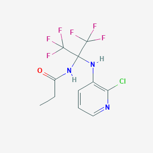 molecular formula C11H10ClF6N3O B11660551 N-{2-[(2-chloropyridin-3-yl)amino]-1,1,1,3,3,3-hexafluoropropan-2-yl}propanamide 