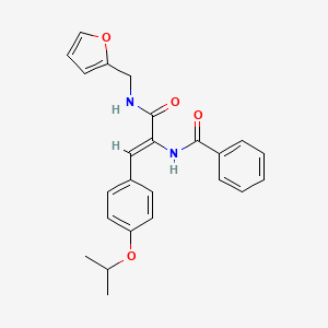 molecular formula C24H24N2O4 B11660557 N-{(1Z)-3-[(furan-2-ylmethyl)amino]-3-oxo-1-[4-(propan-2-yloxy)phenyl]prop-1-en-2-yl}benzamide 