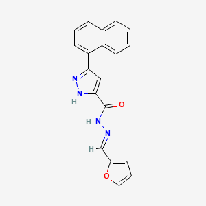 molecular formula C19H14N4O2 B11660668 5-Naphthalen-1-YL-2H-pyrazole-3-carboxylic acid furan-2-ylmethylene-hydrazide 