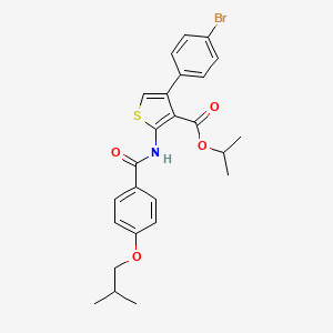 molecular formula C25H26BrNO4S B11660732 Propan-2-yl 4-(4-bromophenyl)-2-({[4-(2-methylpropoxy)phenyl]carbonyl}amino)thiophene-3-carboxylate 