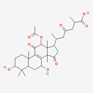 molecular formula C32H46O9 B1166108 12beta-Acetyloxy-3beta,7beta-dihydroxy-11,15,23-trioxo-5alpha-lanost-8-en-26-oic acid CAS No. 104700-95-0