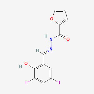 molecular formula C12H8I2N2O3 B11661315 N'-[(E)-(2-hydroxy-3,5-diiodophenyl)methylidene]furan-2-carbohydrazide 