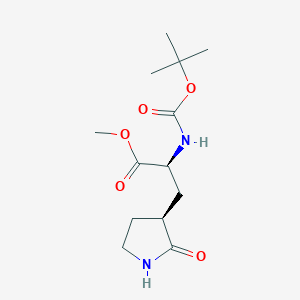 molecular formula C13H22N2O5 B116618 (S)-Methyl 2-((tert-butoxycarbonyl)amino)-3-((S)-2-oxopyrrolidin-3-yl)propanoate CAS No. 328086-60-8