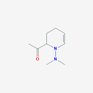 molecular formula C9H16N2O B116621 Ethanone, 1-[1-(dimethylamino)-1,2,3,4-tetrahydro-2-pyridinyl]-(9CI) CAS No. 145105-70-0
