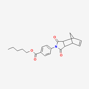 molecular formula C21H23NO4 B11662567 pentyl 4-(1,3-dioxo-1,3,3a,4,7,7a-hexahydro-2H-4,7-methanoisoindol-2-yl)benzoate 